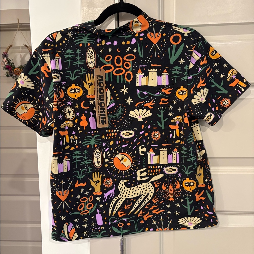 NWT Nooworks Tarot Garden Mock Neck Top - Picture 3 of 5